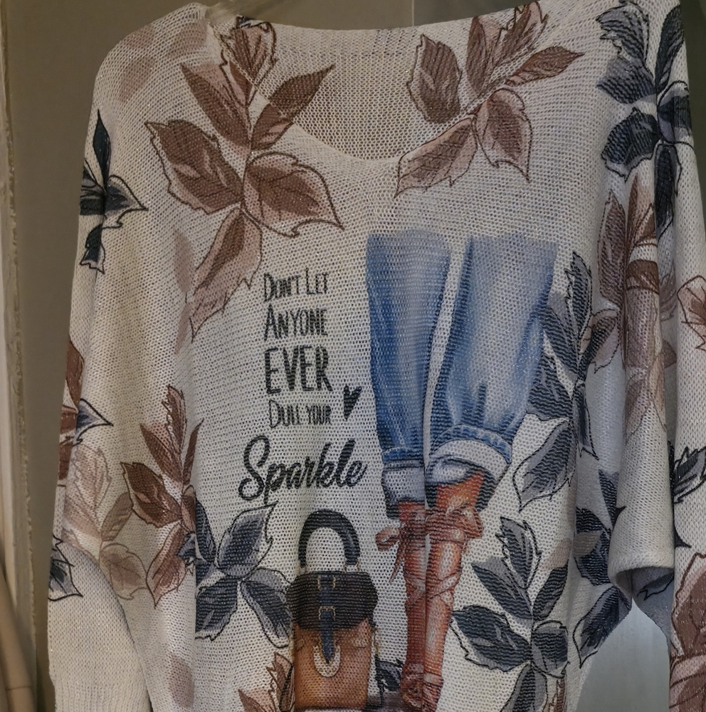 Floral Patchwork Knit Top From Italy - image 2